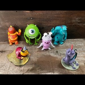 Set of 6 Disney Monsters Inc University 4 inch Figure.
